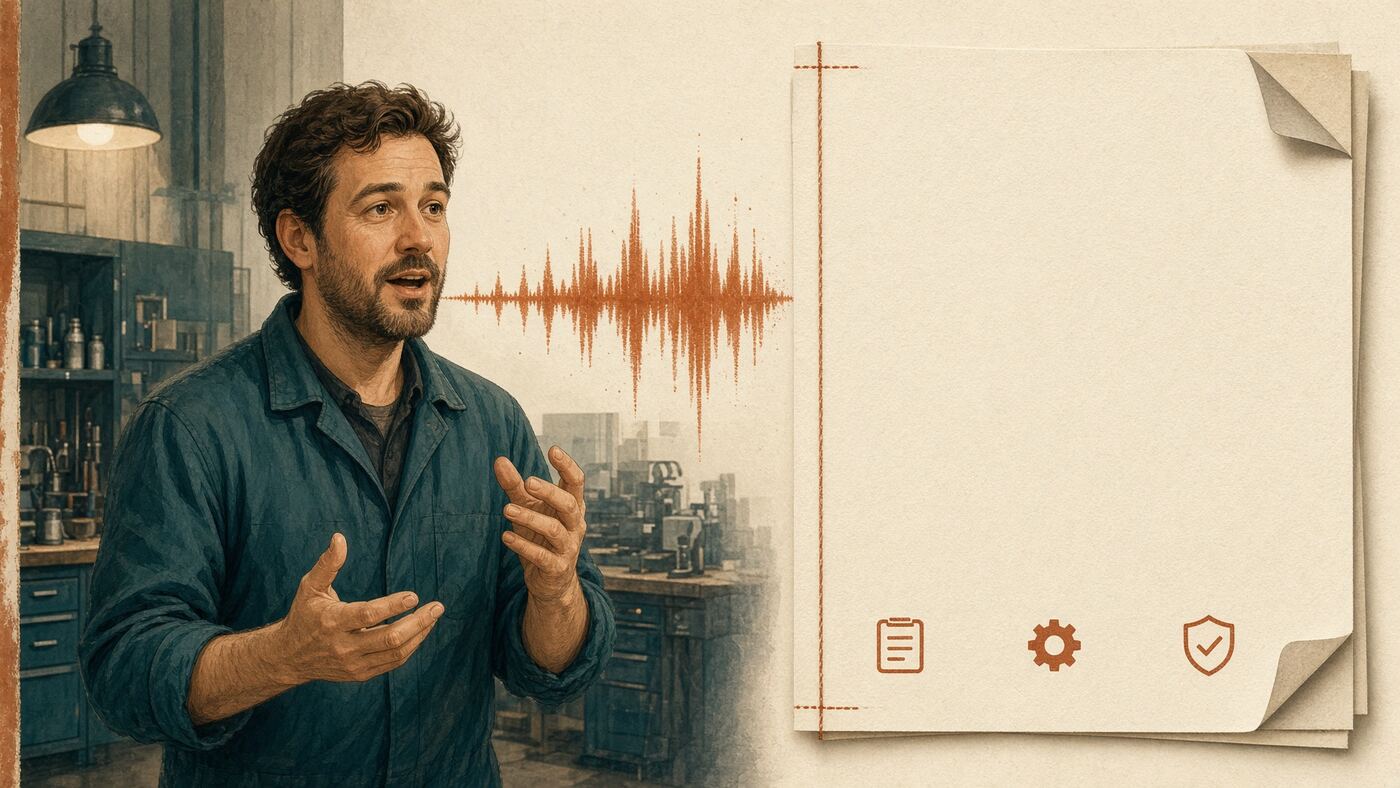 Technician speaking as a summary appears